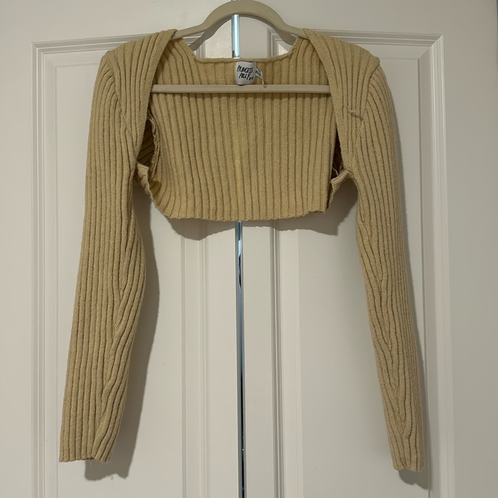 Princess Polly Cream Knit Shrug